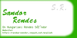 sandor rendes business card